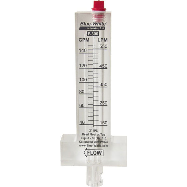Blue White F-300 6" PVC Flowmeter, for Horizontal Pipe, 170 - 1,100 GPM | F-30600P